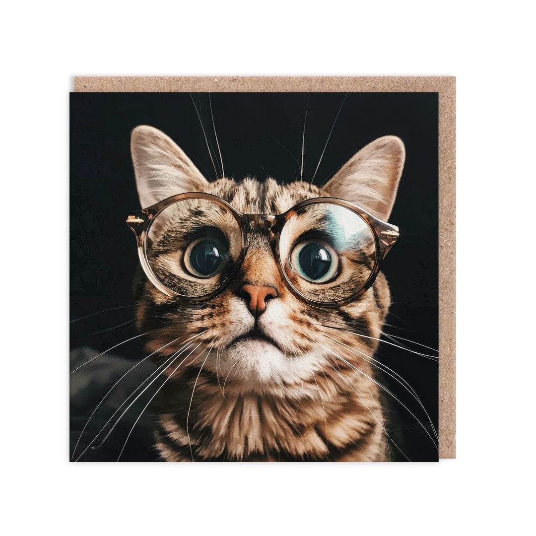 Cat Glasses Greeting Card (11678)