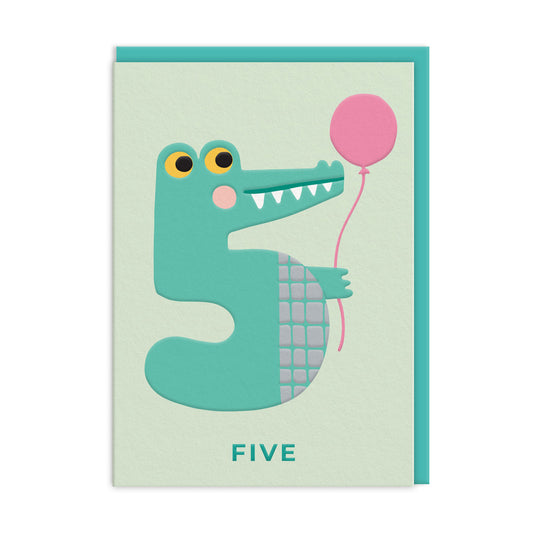 Age 5 Crocodile Birthday Card (11977)