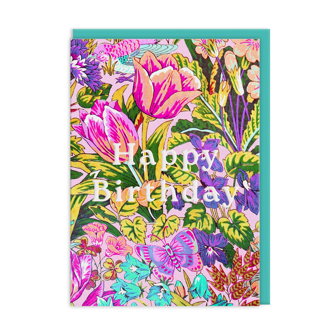Neon Floral Mawson Tulip Greeting Card (12589)