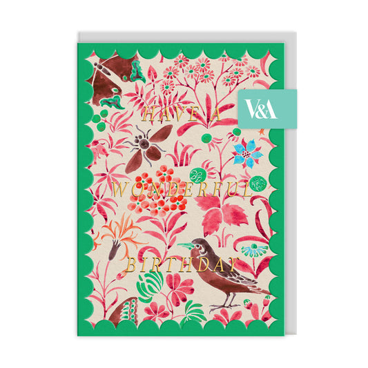 Scalloped Voysey Wildlife Greeting Card (12613)