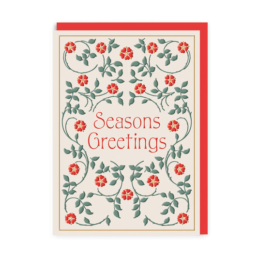 Floral Seasons Greetings Greeting Card (13464)