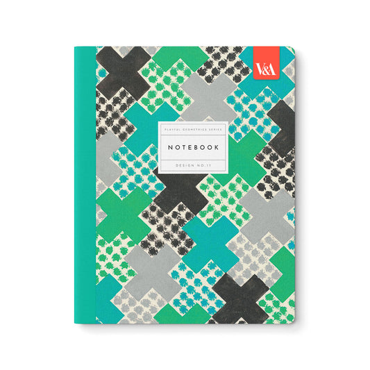 Playful Geometrics Green Crosses Premium Exercise Book (10x8) (12552)