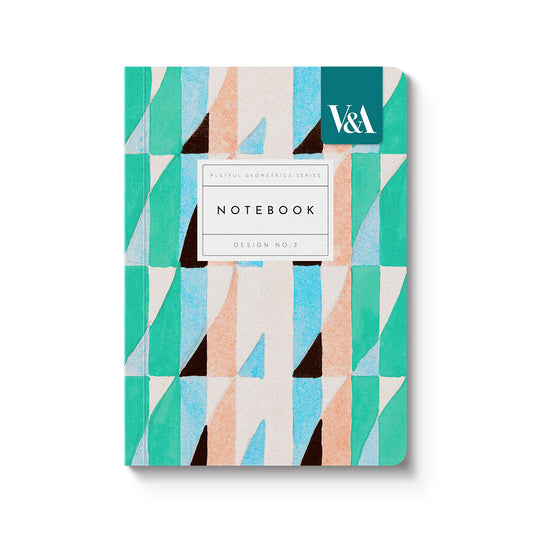 Playful Geometrics Turquoise Prism Premium Paperback Notebook (A6) (12543)