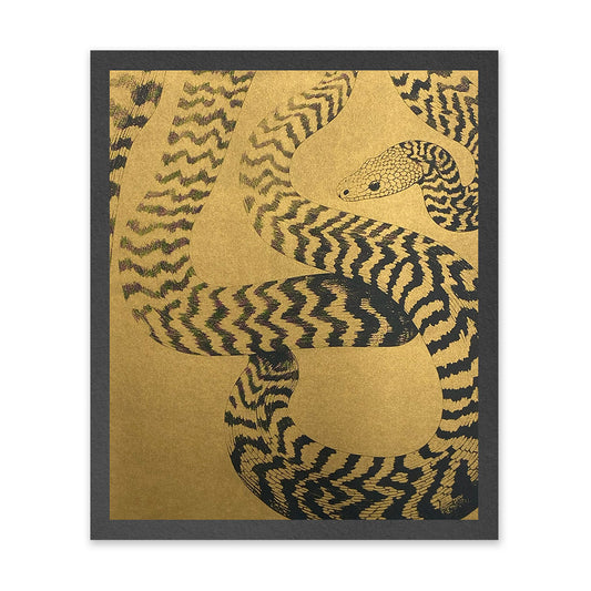 Black & Gold Snake Art Print (10950)