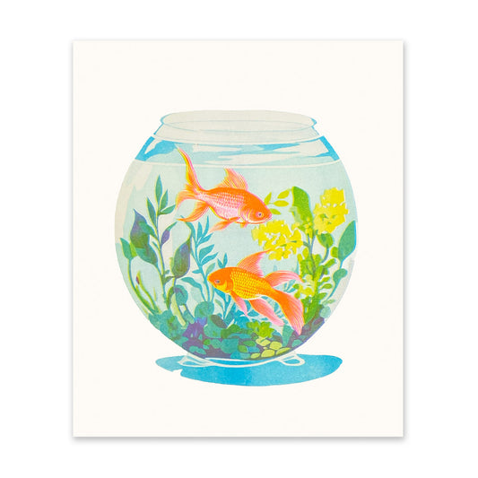 Neon Goldfish Riso Print (10x12) (10960)