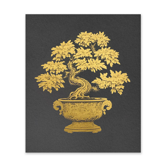 Black & Gold Regency Pot Art Print (10975)