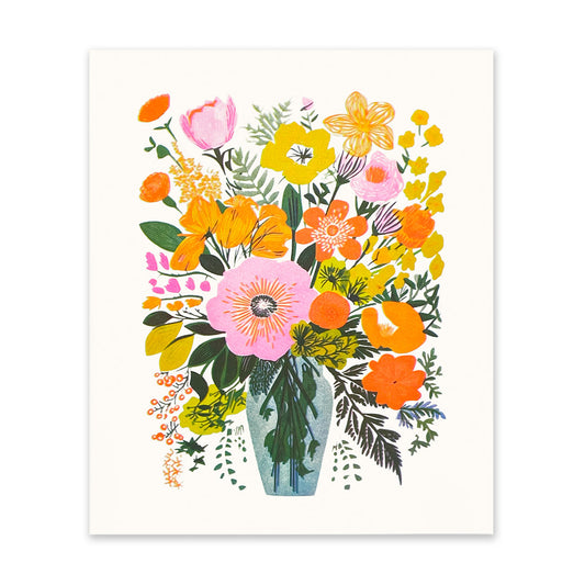 60's Flowers in Vase Art Print (10987)