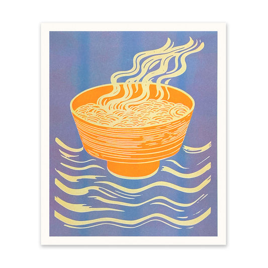Blue & Red Noodle Bowl Art Print (10988)