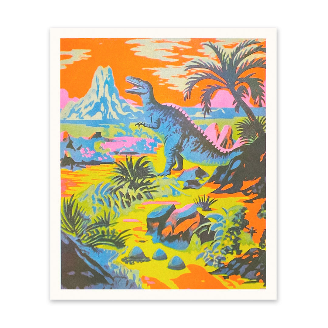 Neon Dinosaur Art Print (11015)