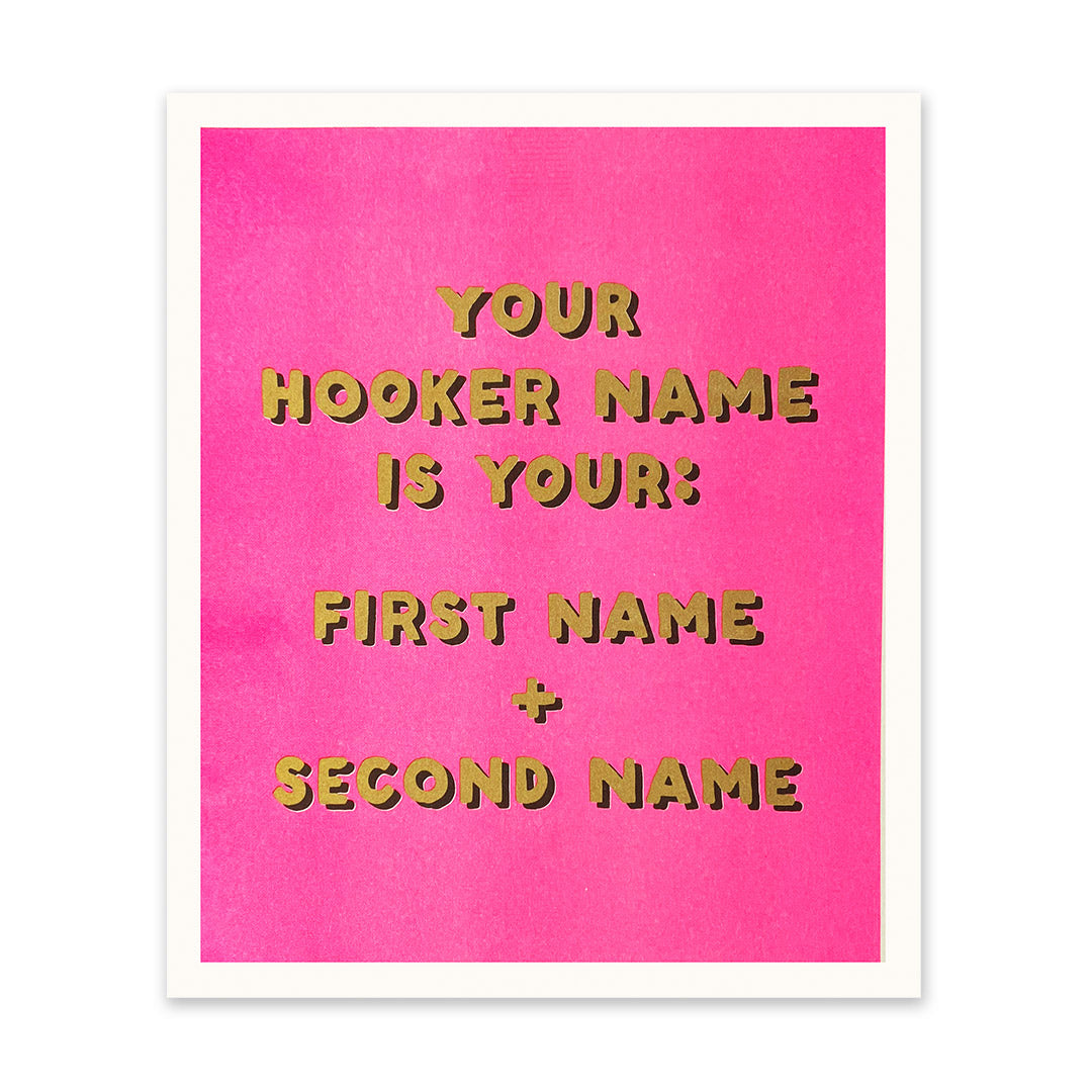 Hooker Name Art Print (11045)