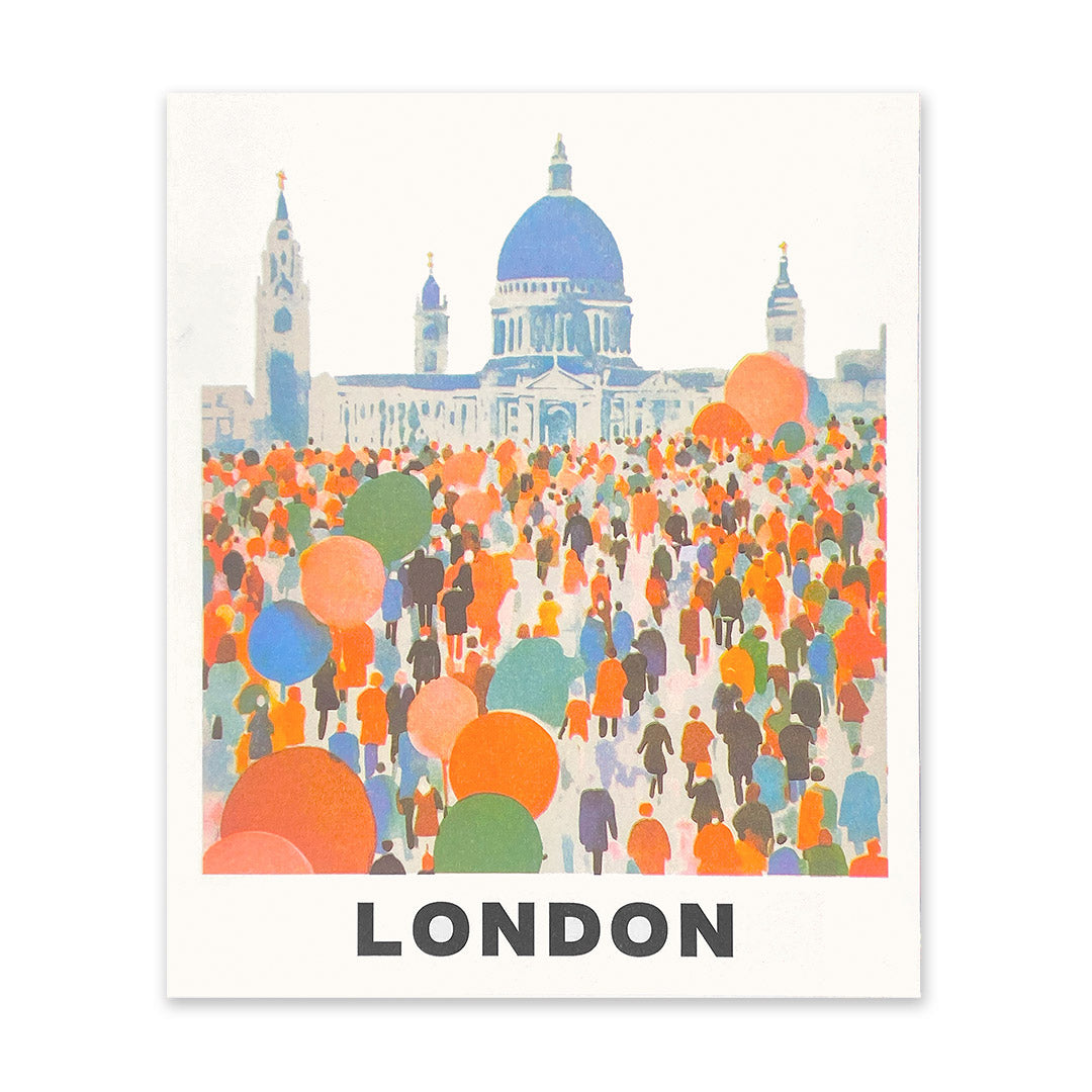 St Paul's Cathedral with Crowd Art Print (11115)