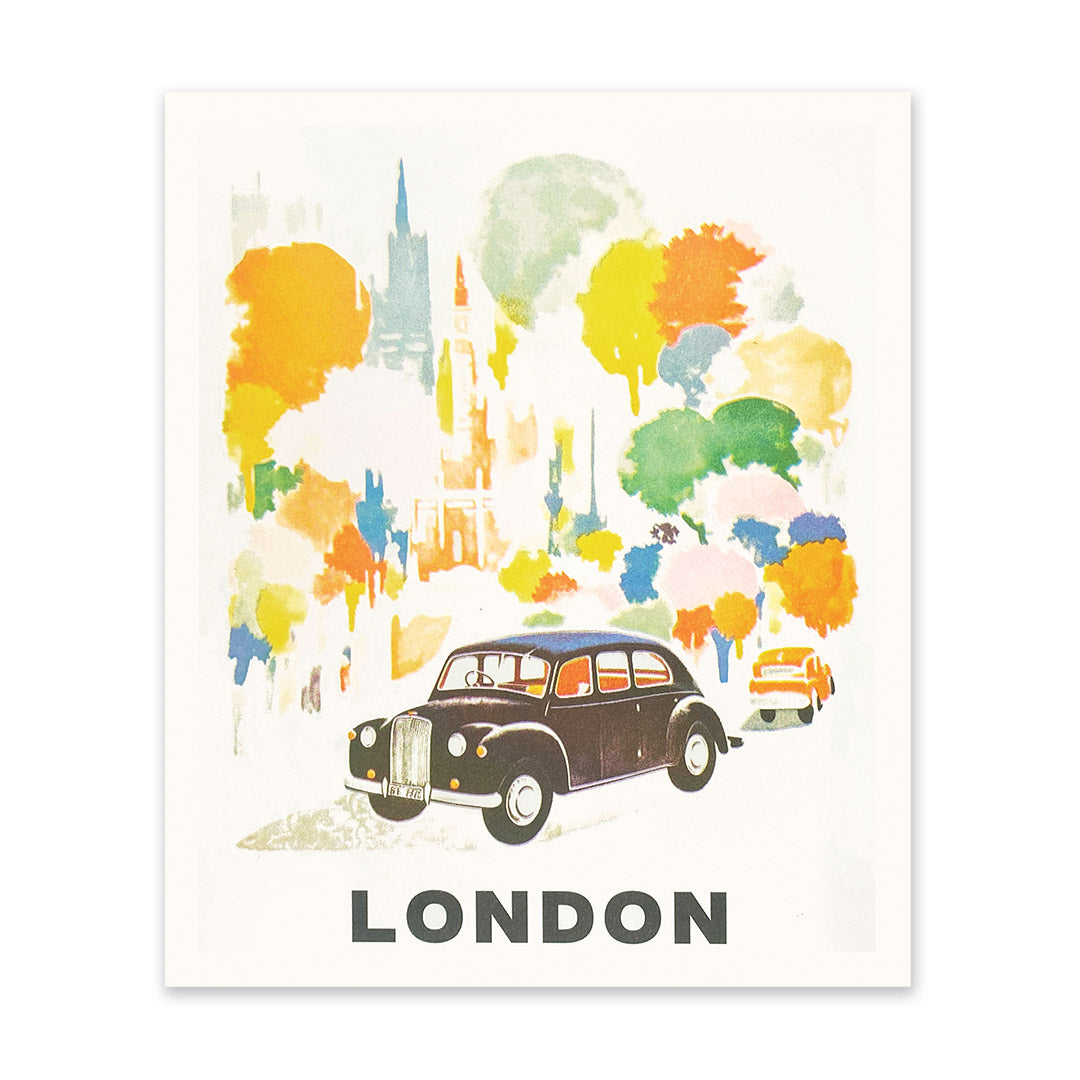 London Cab Street Scene Art Print (11117)