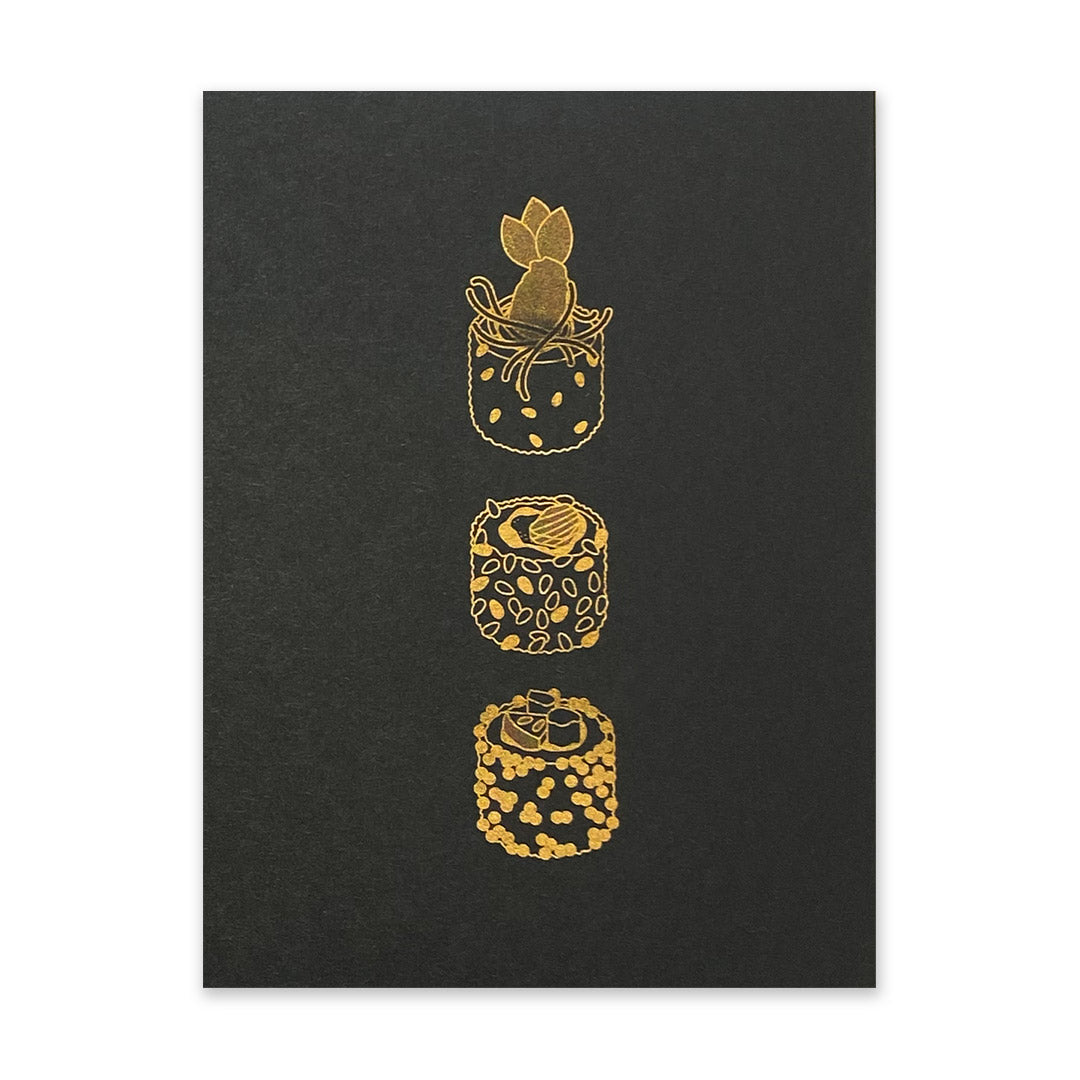 Black & Gold Sushi 1 Art Print (10941)