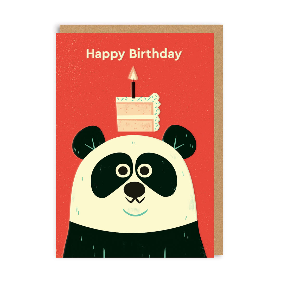 Panda and cake birthday card