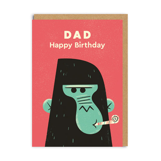 Happy Birthday Dad Gorilla Greeting Card