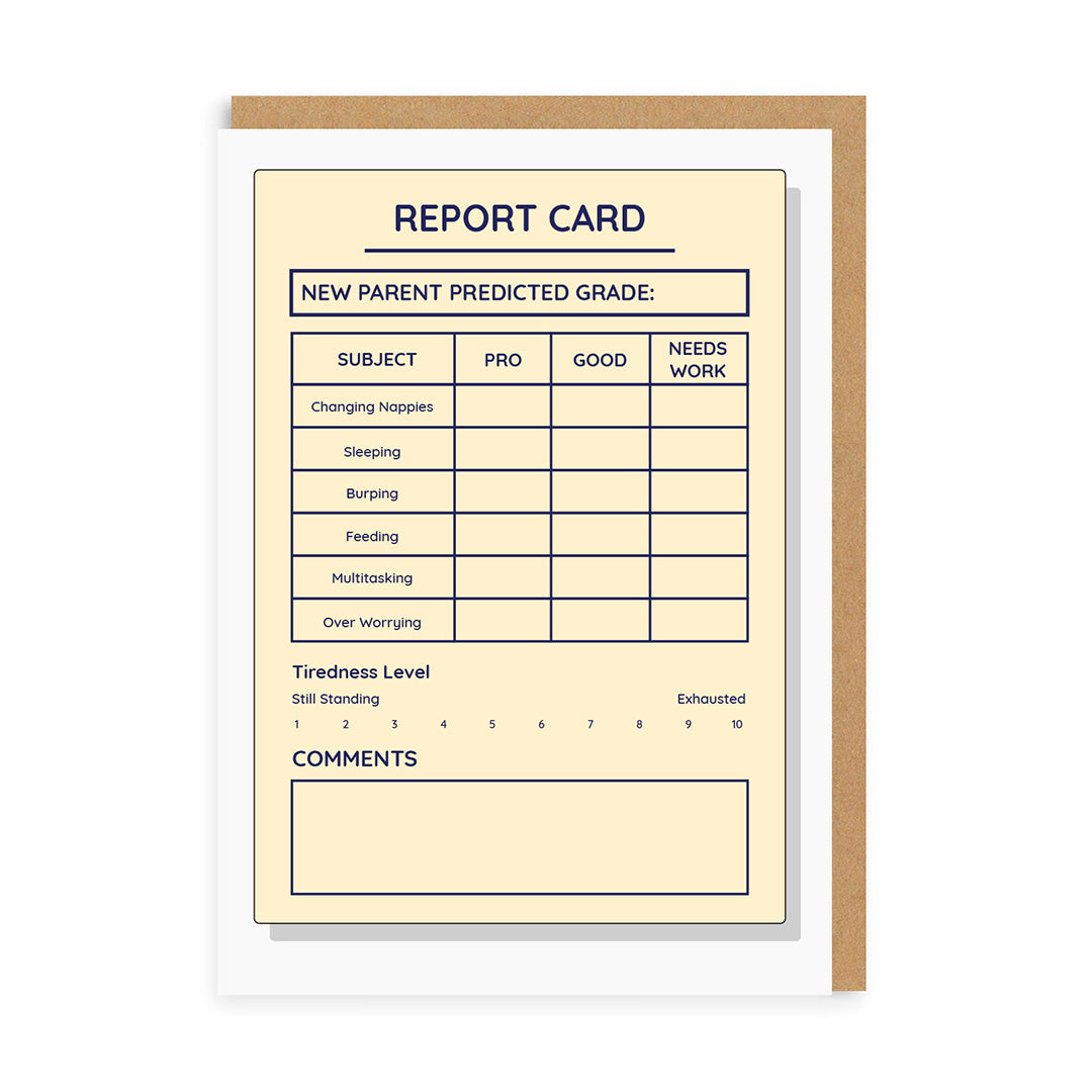 New Parent Report Card Greeting Card