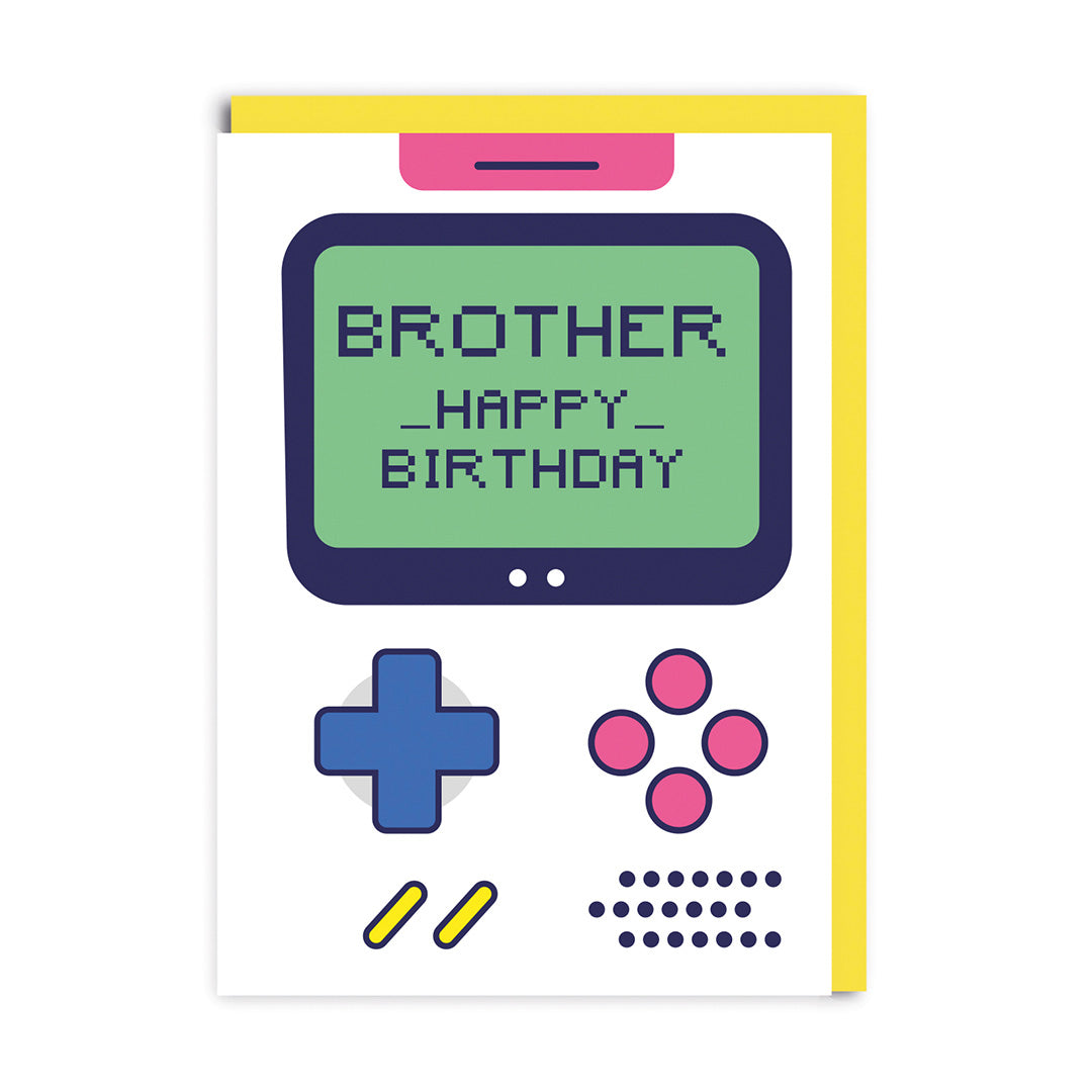 Happy Birthday Brother Gameboy Greeting Card
