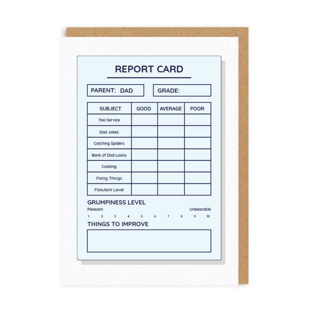 Dad Report Card Greeting Card