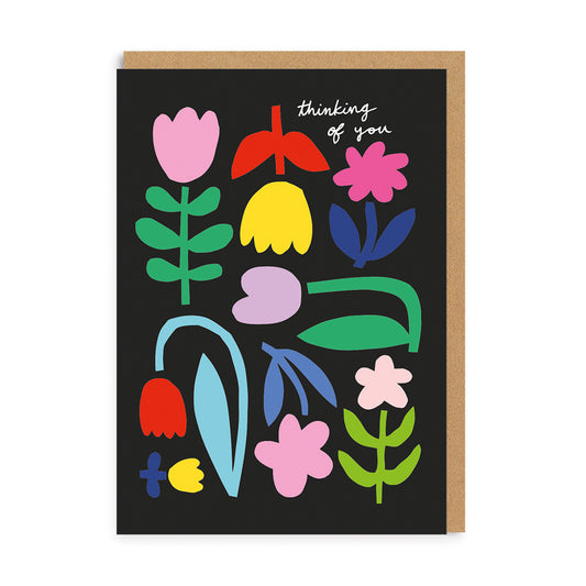 Thinking of you Bold floral Greeting Card