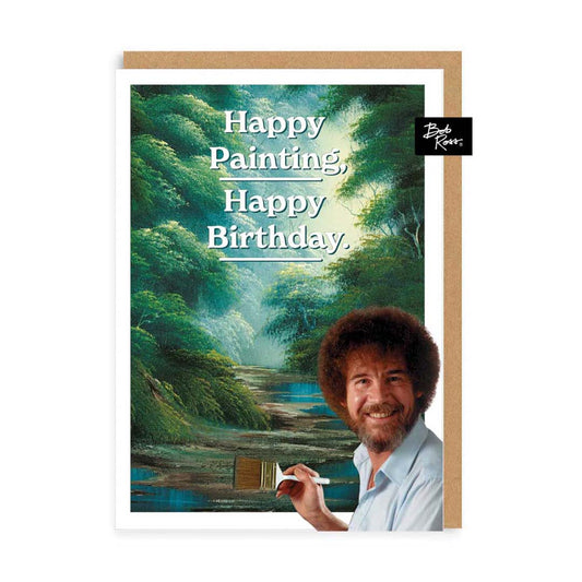 Bob Ross Happy Painting Birthday Card