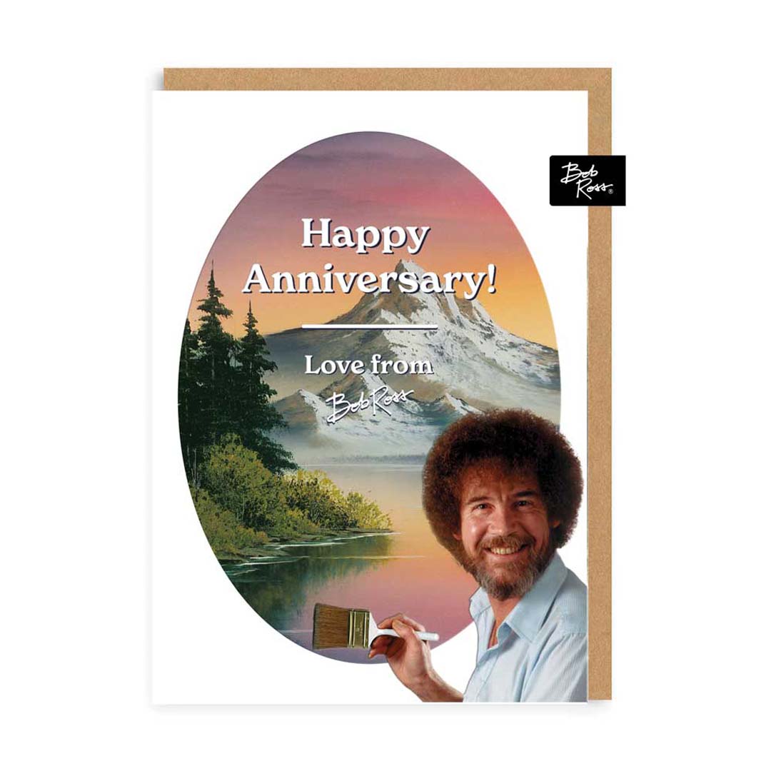 Bob Ross River Mountain Anniversary Card