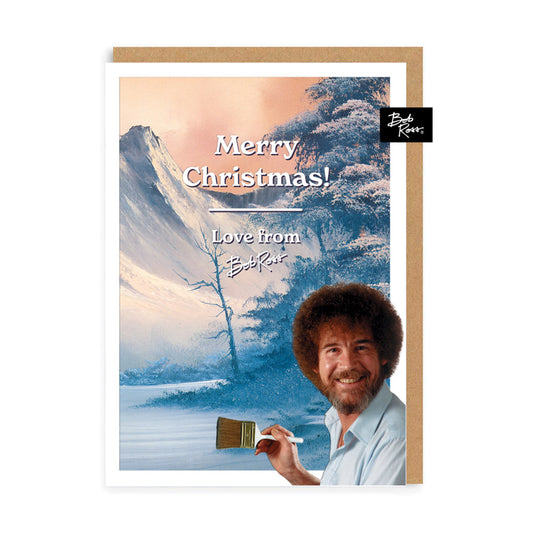 Bob Ross Snowy Mountain Christmas Card