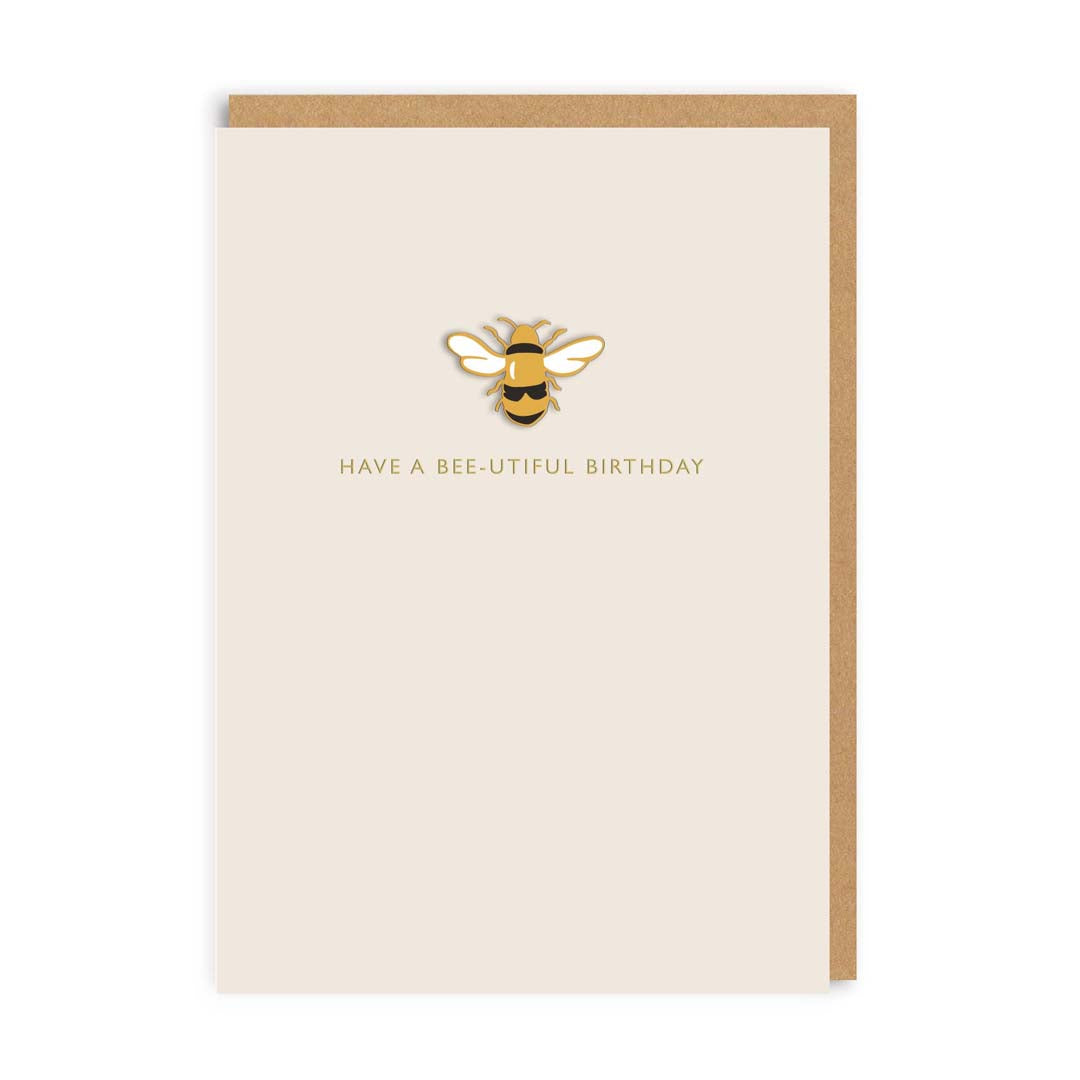 Have a Bee-utiful Birthday! Enamel Pin Greeting Card