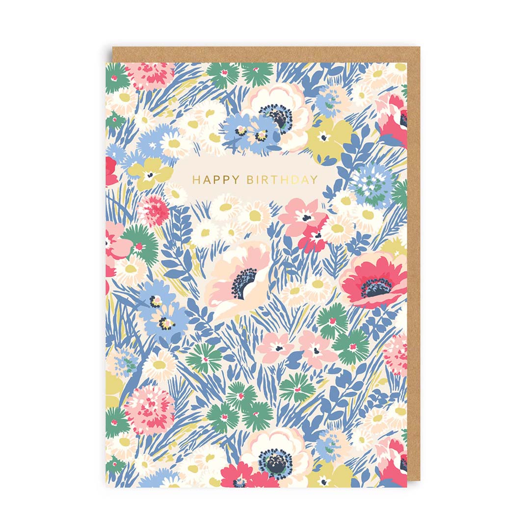 Cath Kidston Happy Birthday (meadow floral) Greeting Card