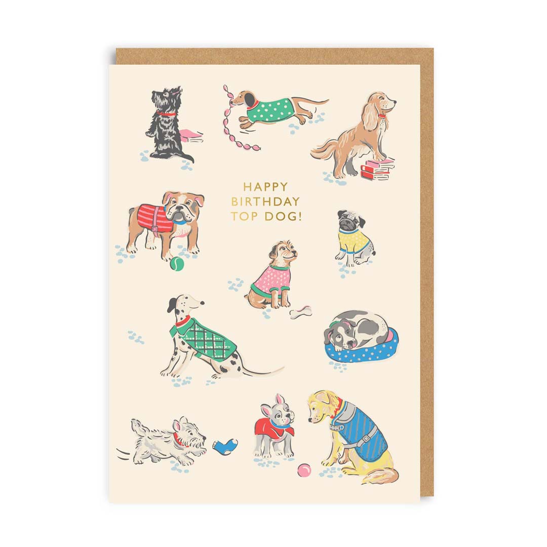 Cath Kidston Happy Birthday Top Dog Greeting Card