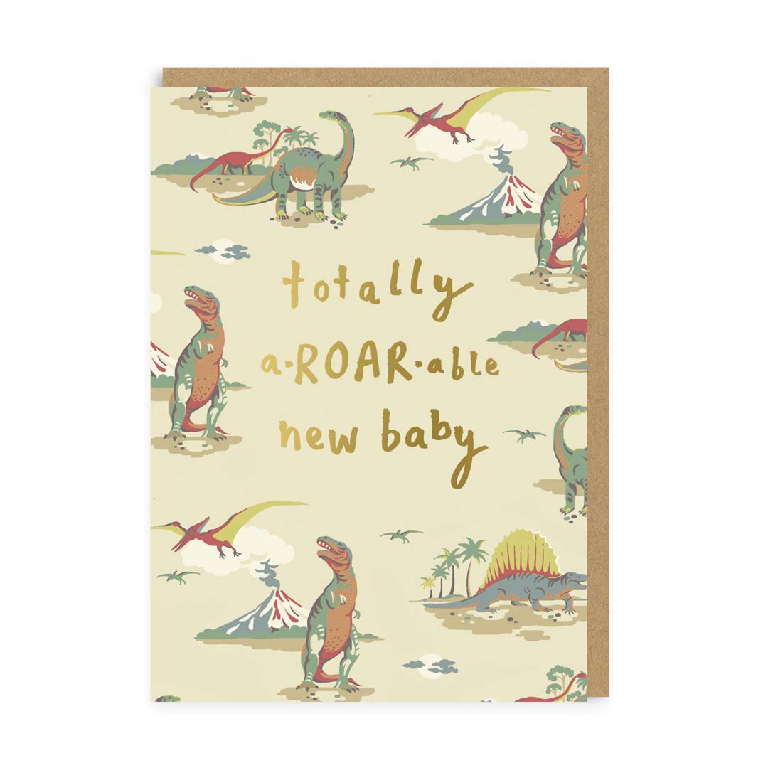 Totally A-Roar-Able New Baby Greeting Card new