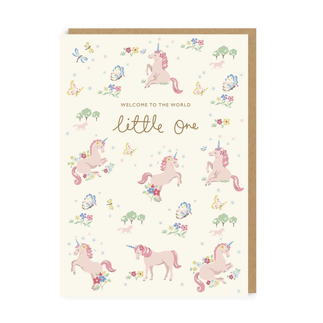 Cath Kidston Hello Little One Unicorn Greeting Card