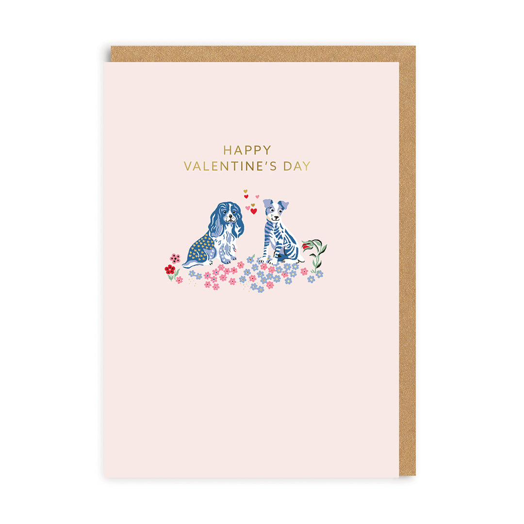 Cath Kidston Puppy Fields - Happy Valentine's Day Greeting Card