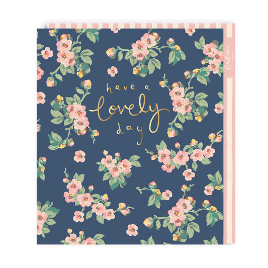 Cath Kidston Have a Lovely Day Navy Floral Large Birthday Greeting Card