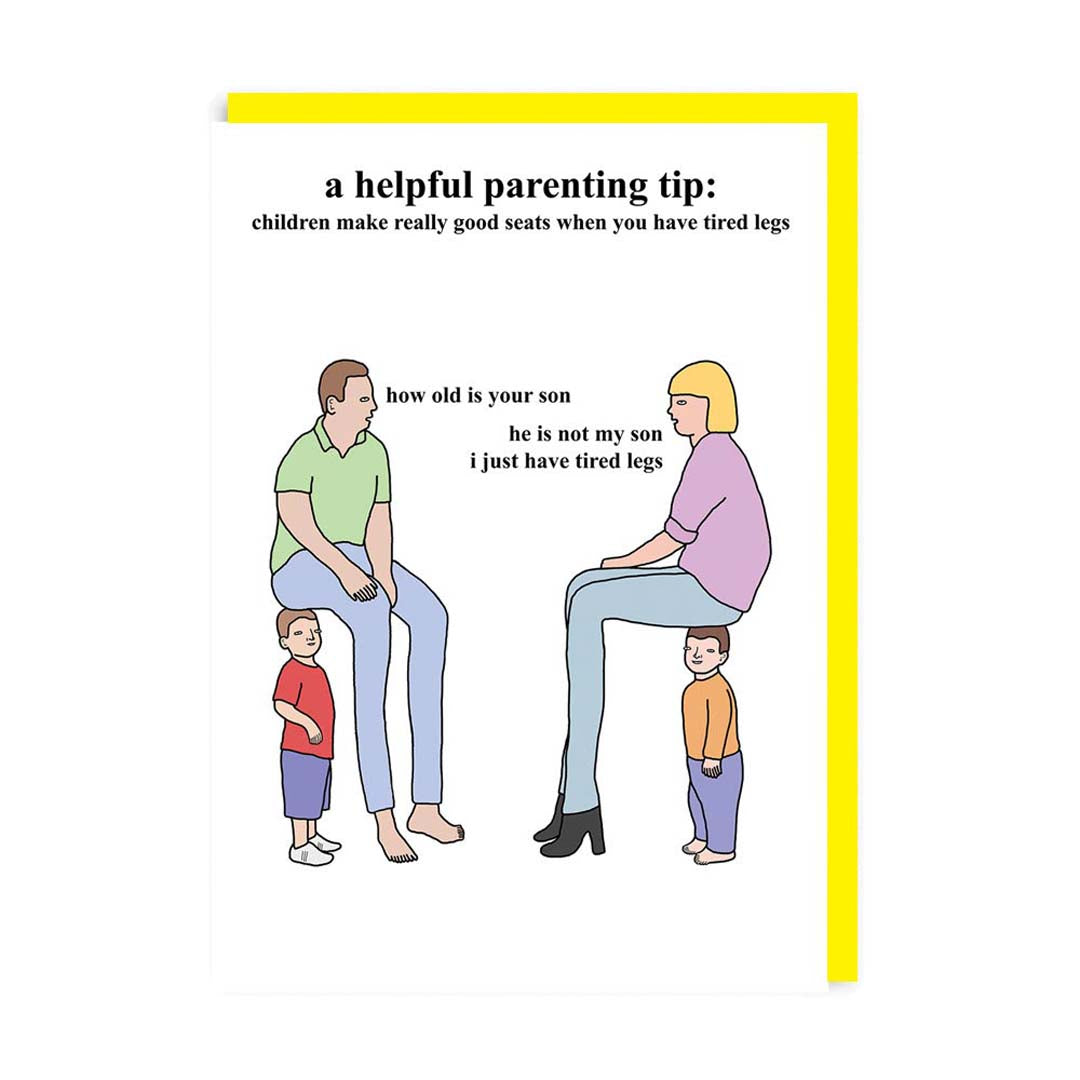Parenting Tips Sitting on Children Greeting Card