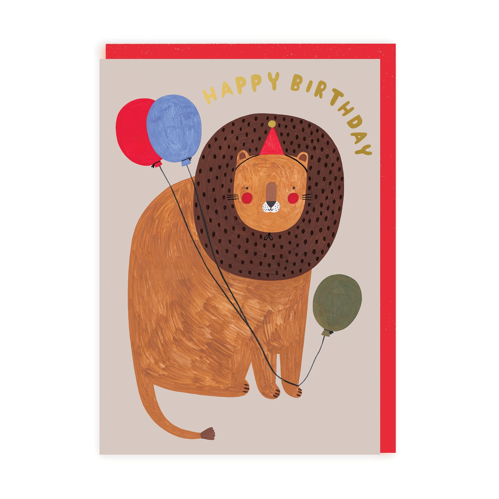 HBD Lions with Balloons Greeting Card