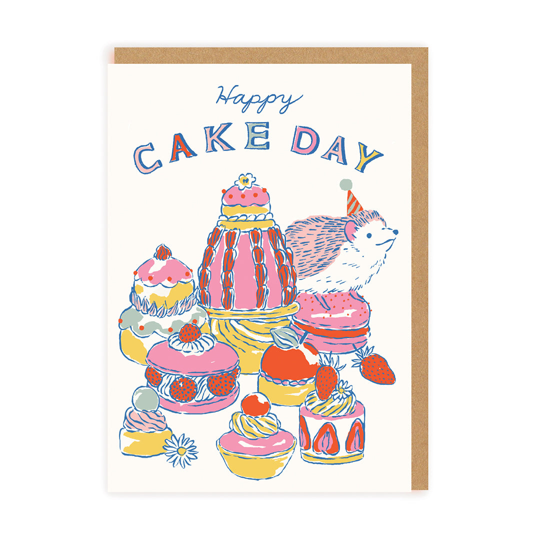 Hedgehog and Cake Greeting Card