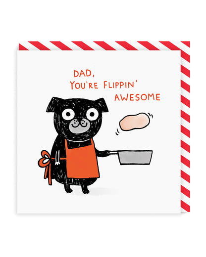 Flippin' Awesome Dad Square Greeting Card