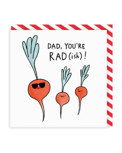 Dad You're Rad(ish) Square Greeting Card