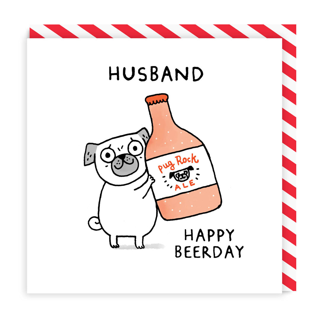 Husband Happy Beerday Square Greeting Card