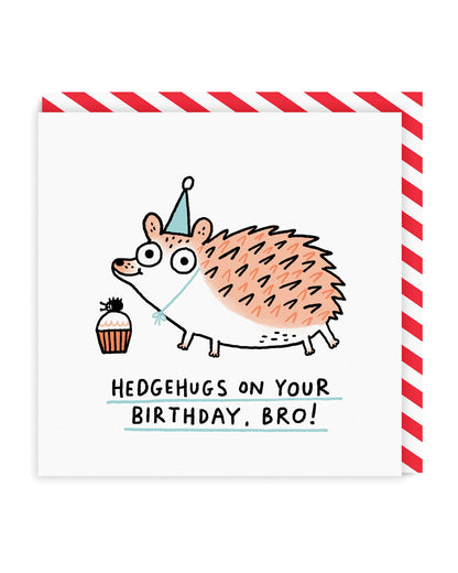 Hedgehugs Birthday Bro Square Greeting Card