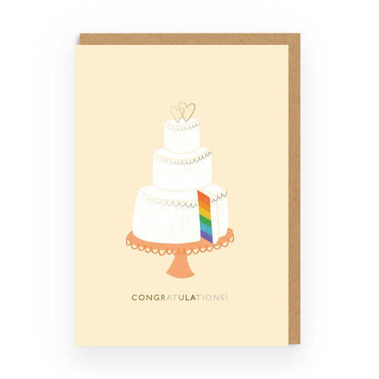 Congratulations Rainbow Cake Greeting Card