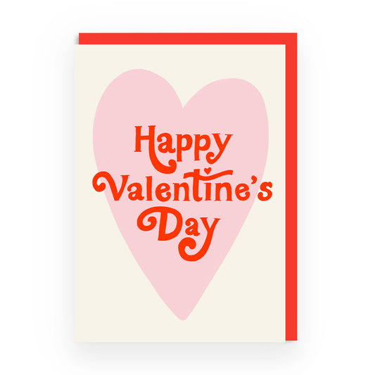 Happy Valentine's Day Retro Heart Greeting Card