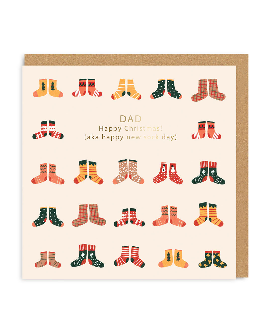 Dad New Sock Happy Christmas Square Card