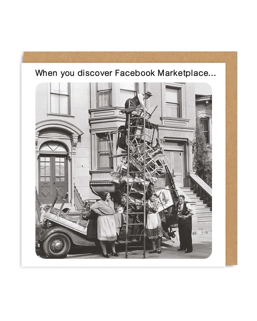 Classic Art Meme Facebook Marketplace Square Greeting Card