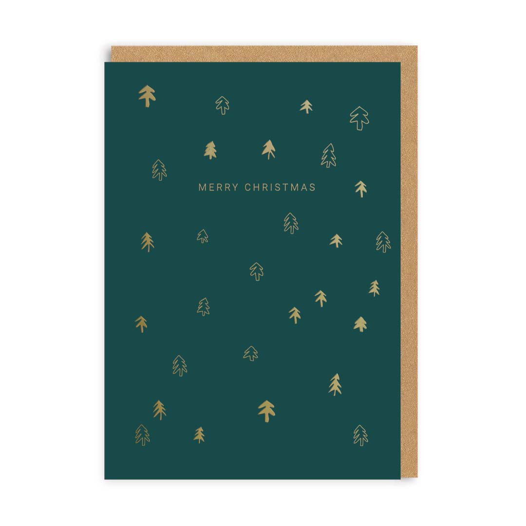 Merry Christmas Tiny Trees Christmas Card