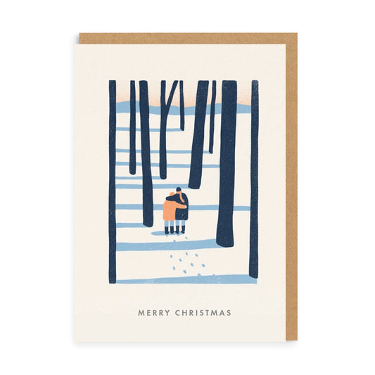 Couple In Woods Christmas Card