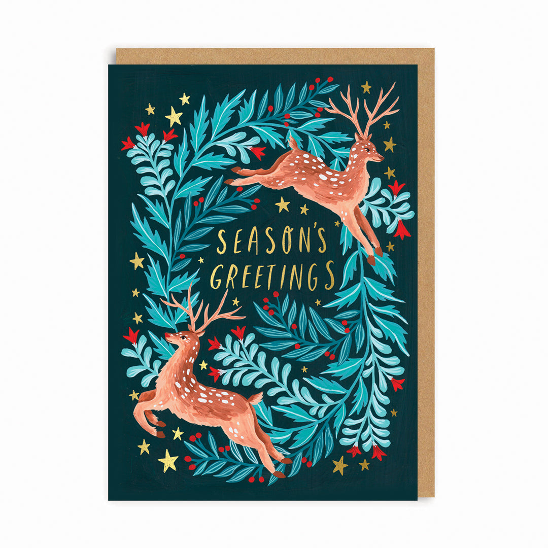 Deer Seasons Greetings Greeting Card