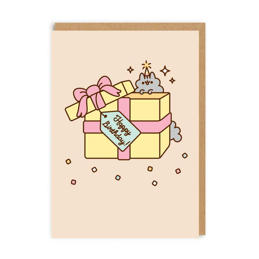 Happy Birthday Present With Tag Greeting Card