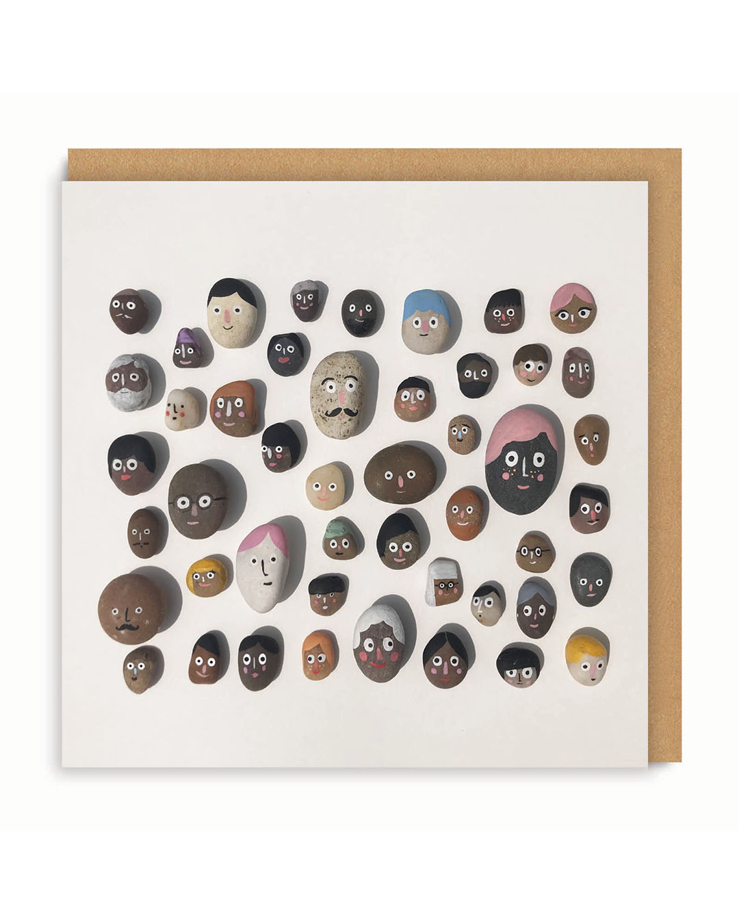 Stone Faces Square Greeting Card