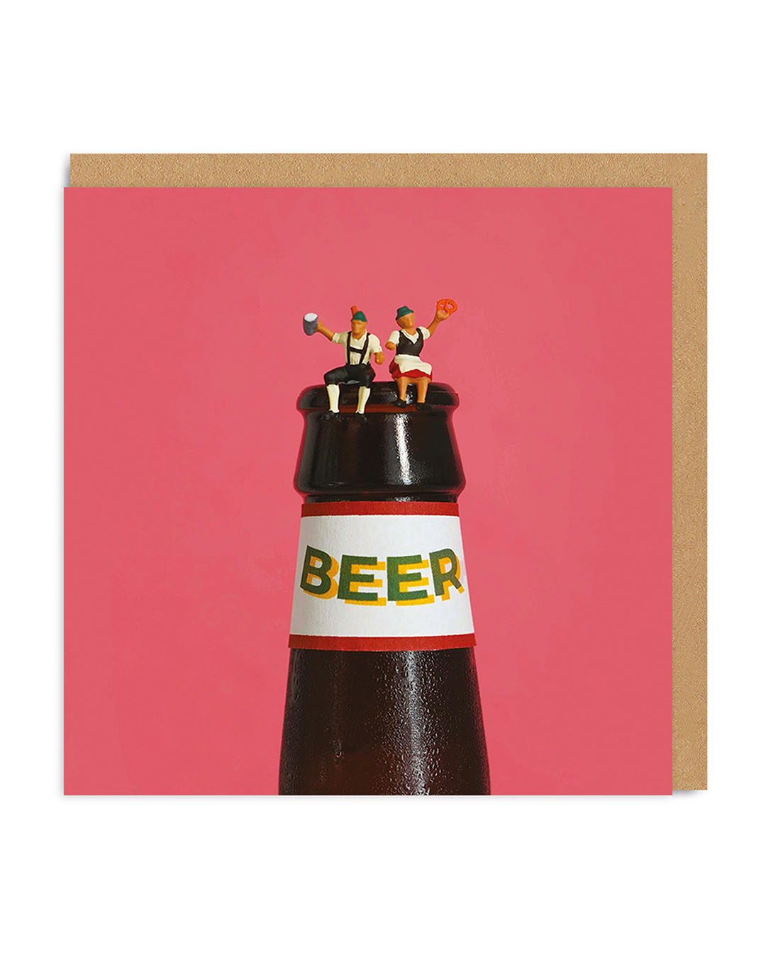 Little Tiny People Beer Square Greeting Card